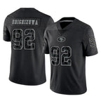 Choea SF.49ers #92 Osa Odighizuwa Player Black Limited Reflective Home Game Stitched Jerseys