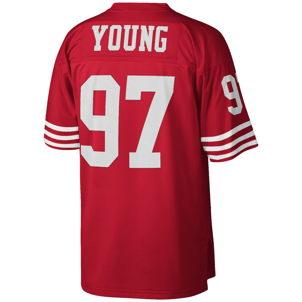 Choea SF.49ers #97 Bryant Young Mitchell & Ness Scarlet Legacy Replica Jersey