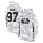 Choea SF.49ers #97 Nick Bosa Player Arctic Camo Limited Salute to Service Pullover Hoodies Game Stitched Jerseys