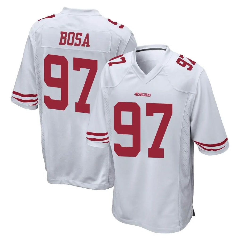 Choea SF.49ers #97 Nick Bosa Player White Home Game Stitched Jerseys