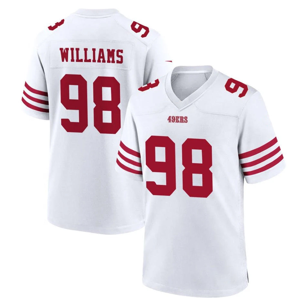 Choea SF.49ers #98 Mykel Williams Player White Game Home Stitched Jerseys