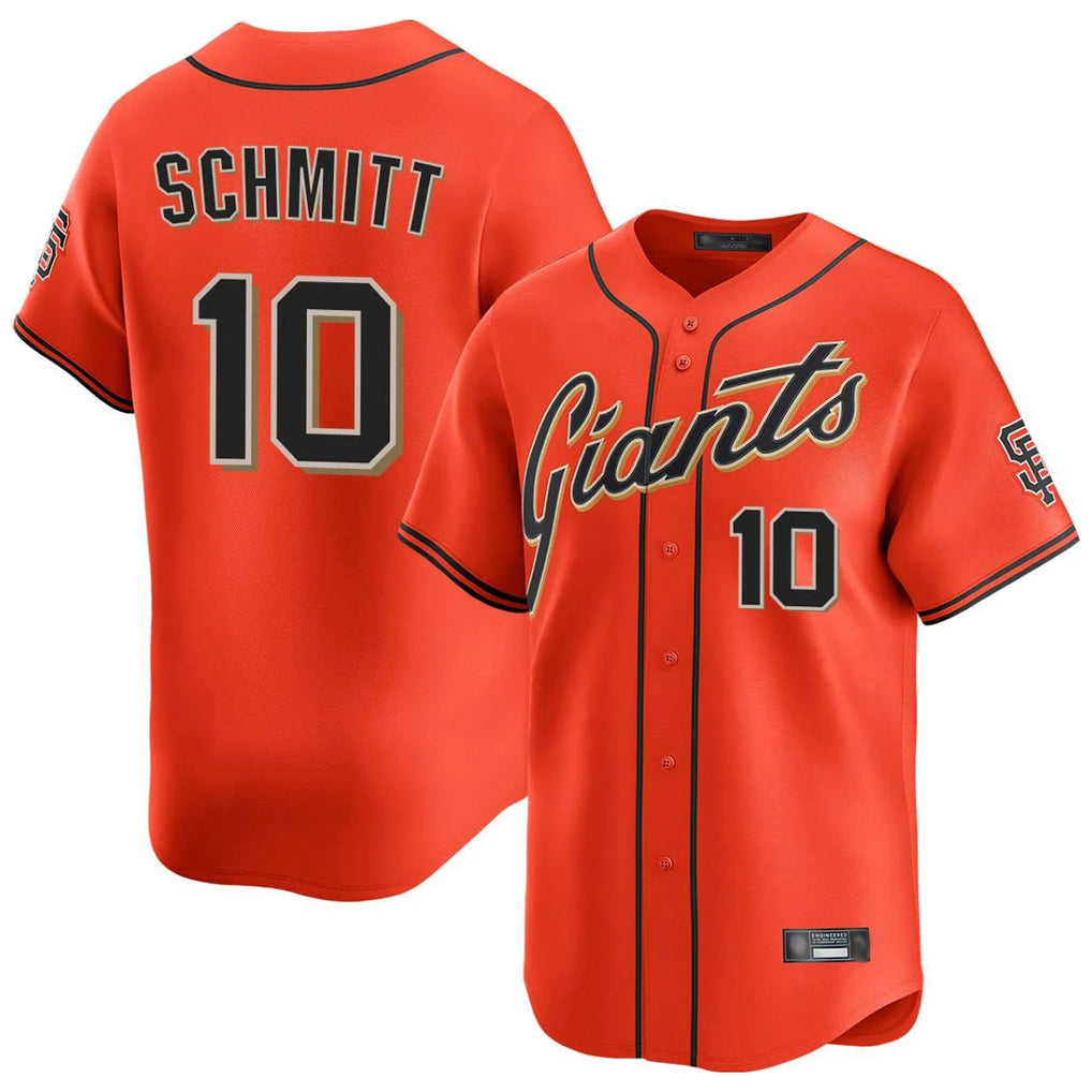 Choea SF.Giants #10 Casey Schmitt Player Orange Home Limited Stitched Jerseys