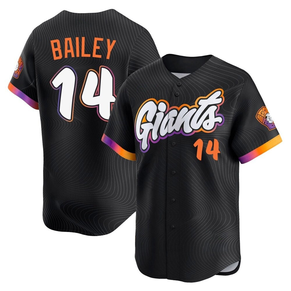 Choea SF.Giants #14 Patrick Bailey Player Black 2025 City Connect Home Limited Stitched Jerseys