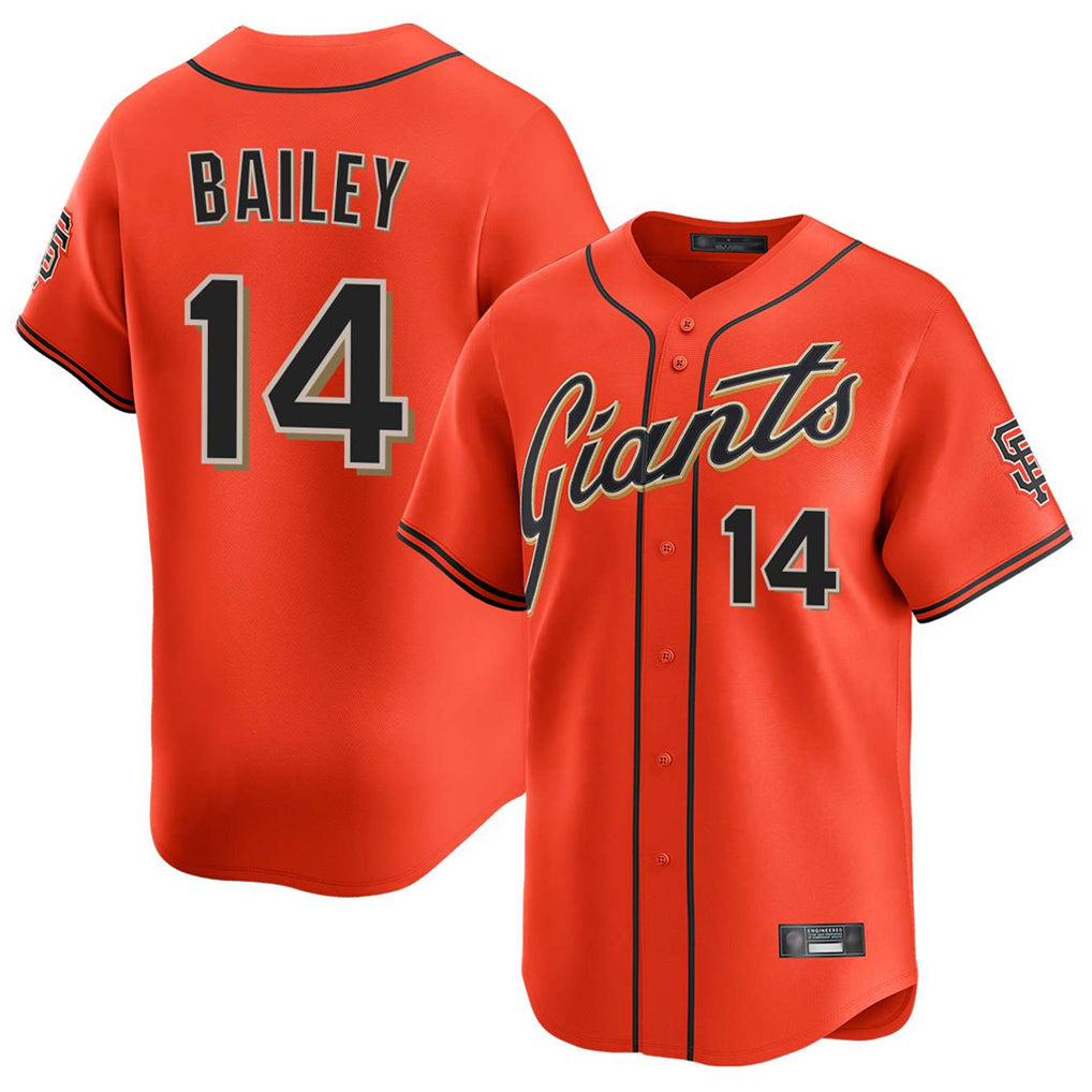 Choea SF.Giants #14 Patrick Bailey Player Orange Home Limited Stitched Jerseys