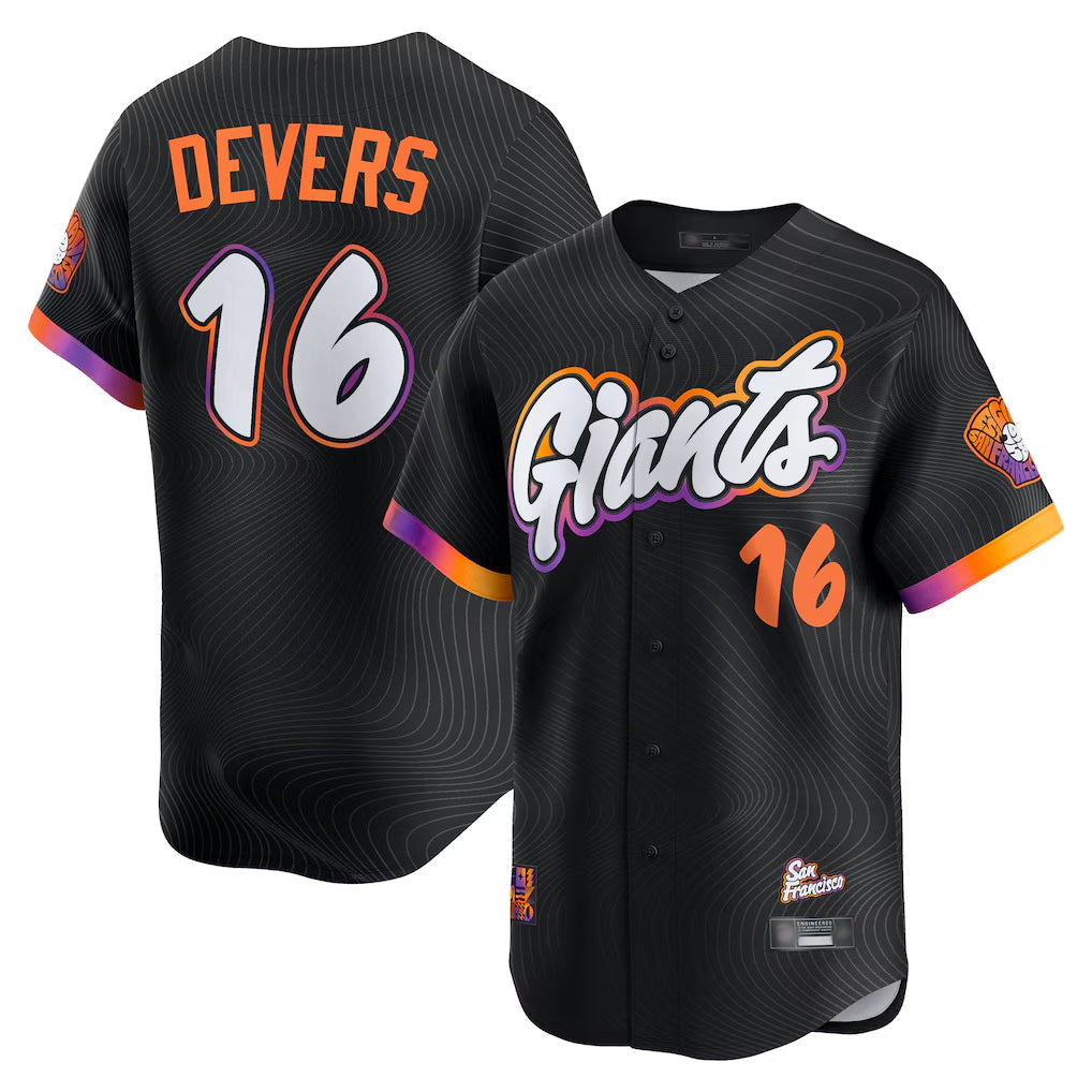 Choea SF.Giants #16 Rafael Devers Player Black 2025 City Connect Home Limited Stitched Jerseys