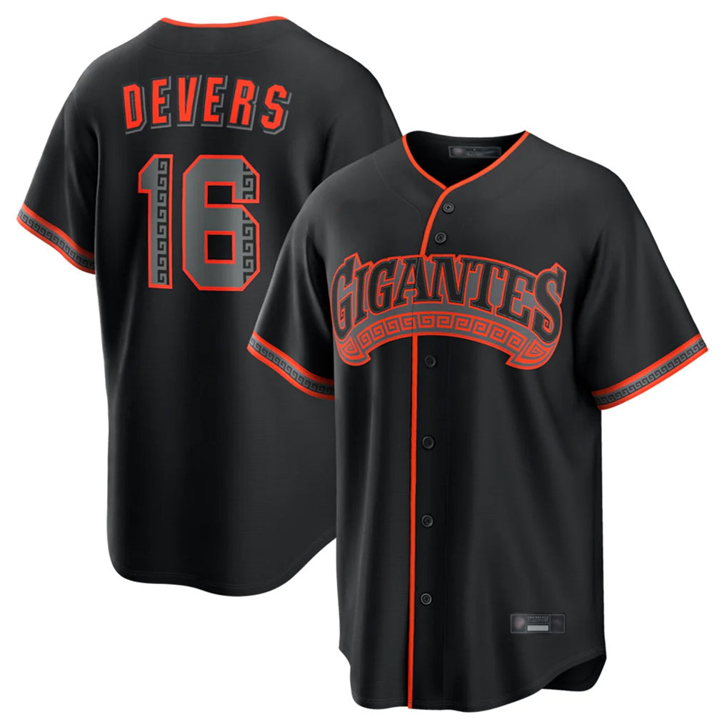 Choea SF.Giants #16 Rafael Devers Player Black Alternate Limited Stitched Jerseys