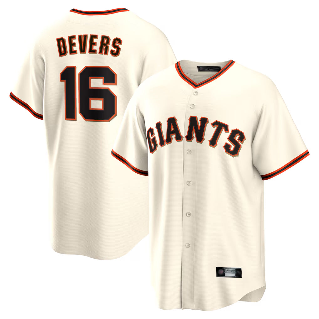 Choea SF.Giants #16 Rafael Devers Player Cream Home Game Stitched Jerseys