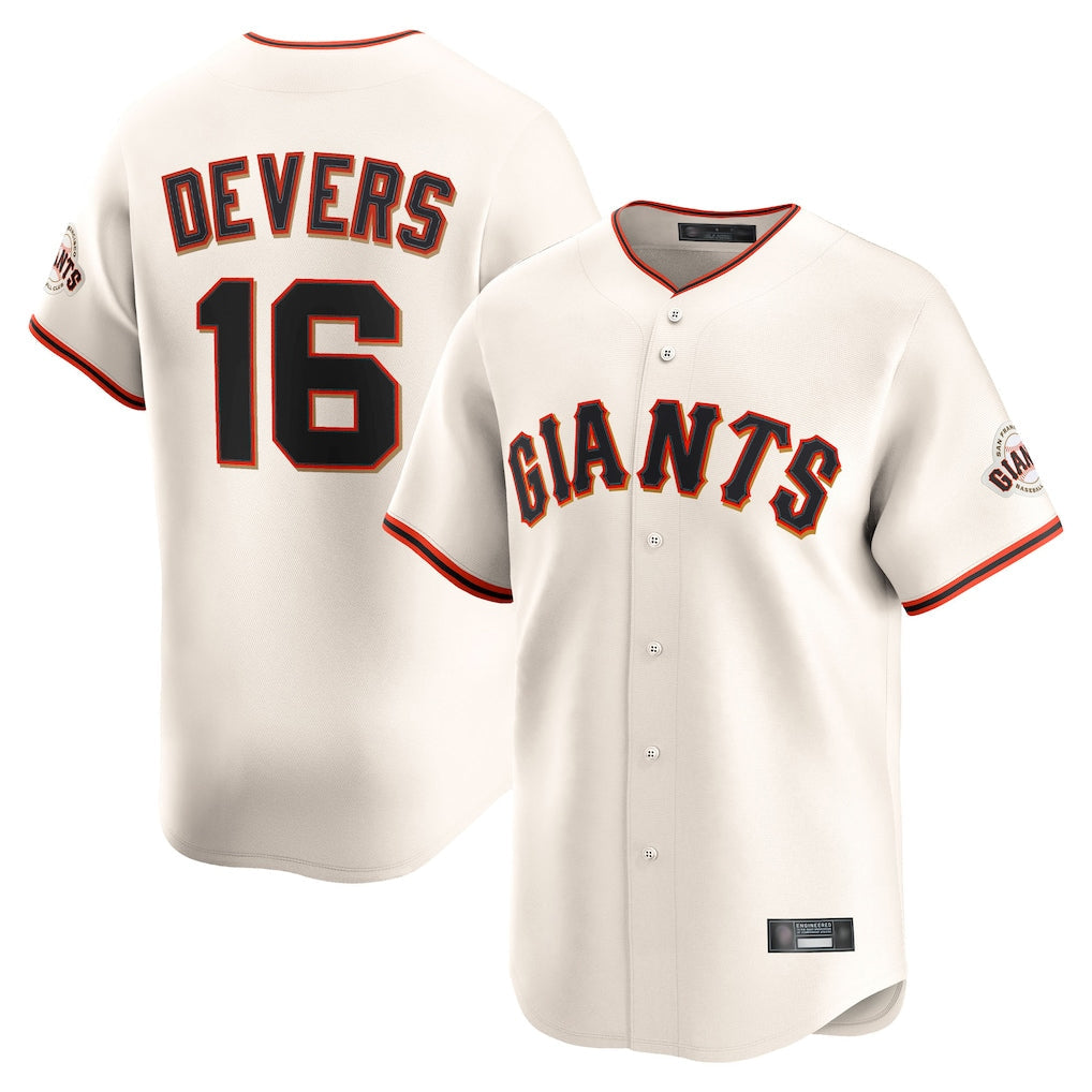 Choea SF.Giants #16 Rafael Devers Player Cream Home Limited Stitched Jerseys