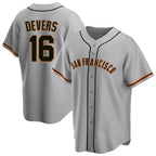Choea SF.Giants #16 Rafael Devers Player Gray Home Game Stitched Jerseys