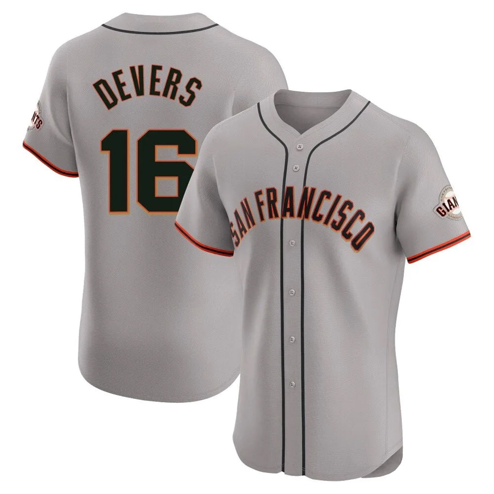 Choea SF.Giants #16 Rafael Devers Player Gray Home Limited Elite Stitched Jerseys