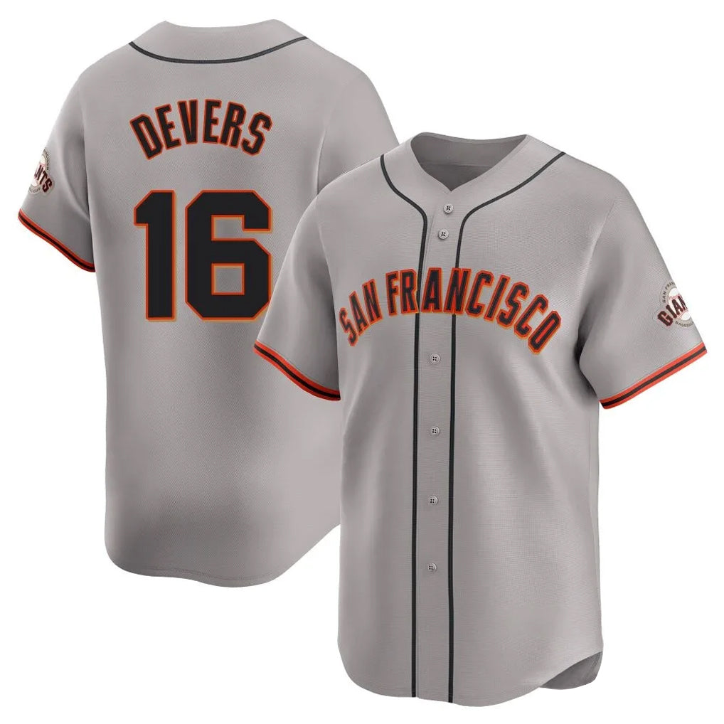 Choea SF.Giants #16 Rafael Devers Player Gray Home Limited Stitched Jerseys