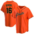 Choea SF.Giants #16 Rafael Devers Player Orange Home Game Stitched Jerseys