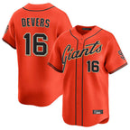 Choea SF.Giants #16 Rafael Devers Player Orange Home Limited Stitched Jerseys