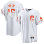 Choea SF.Giants #16 Rafael Devers Player White City Connect Home Game Stitched Jerseys