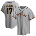 Choea SF.Giants #17 Heliot Ramos Player Gray Home Game Stitched Jerseys