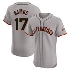Choea SF.Giants #17 Heliot Ramos Player Gray Home Limited Elite Stitched Jerseys