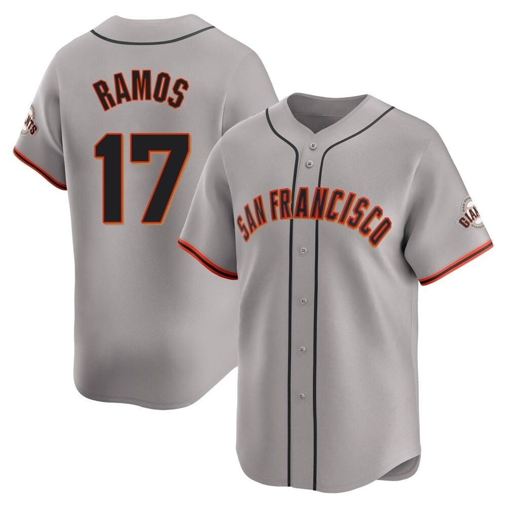 Choea SF.Giants #17 Heliot Ramos Player Gray Home Limited Stitched Jerseys