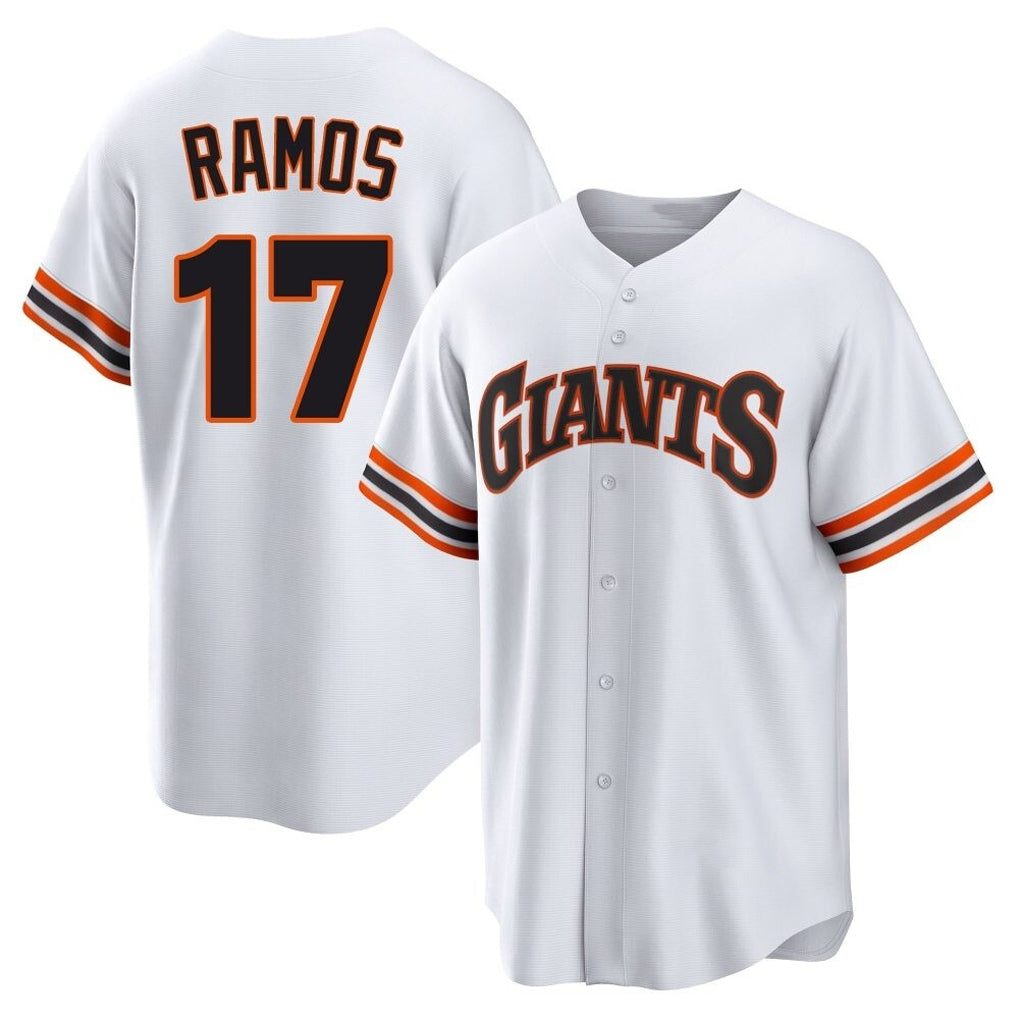 Choea SF.Giants #17 Heliot Ramos Player White Home Game Stitched Jerseys