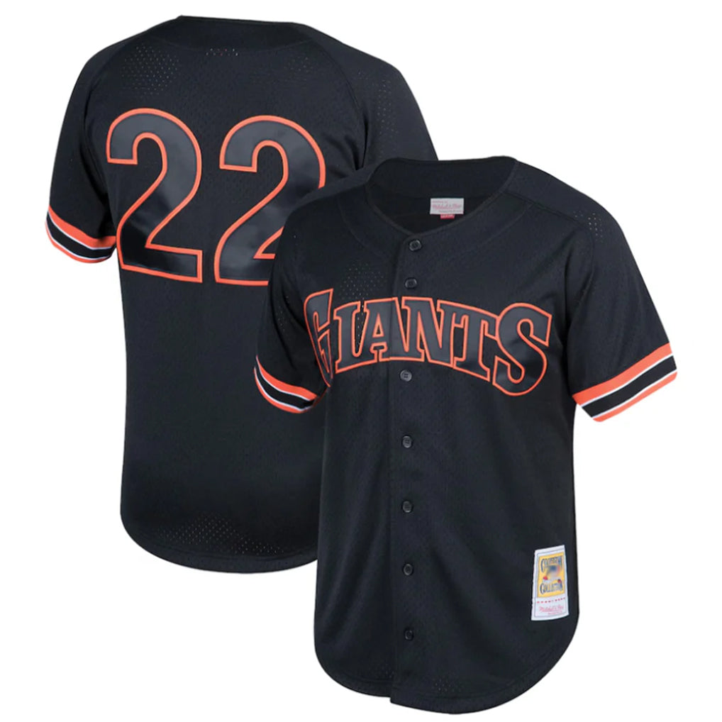Choea SF.Giants #22 Will Clark Player Black Mitchell & Ness Cooperstown Collection Limited Stitched Jerseys