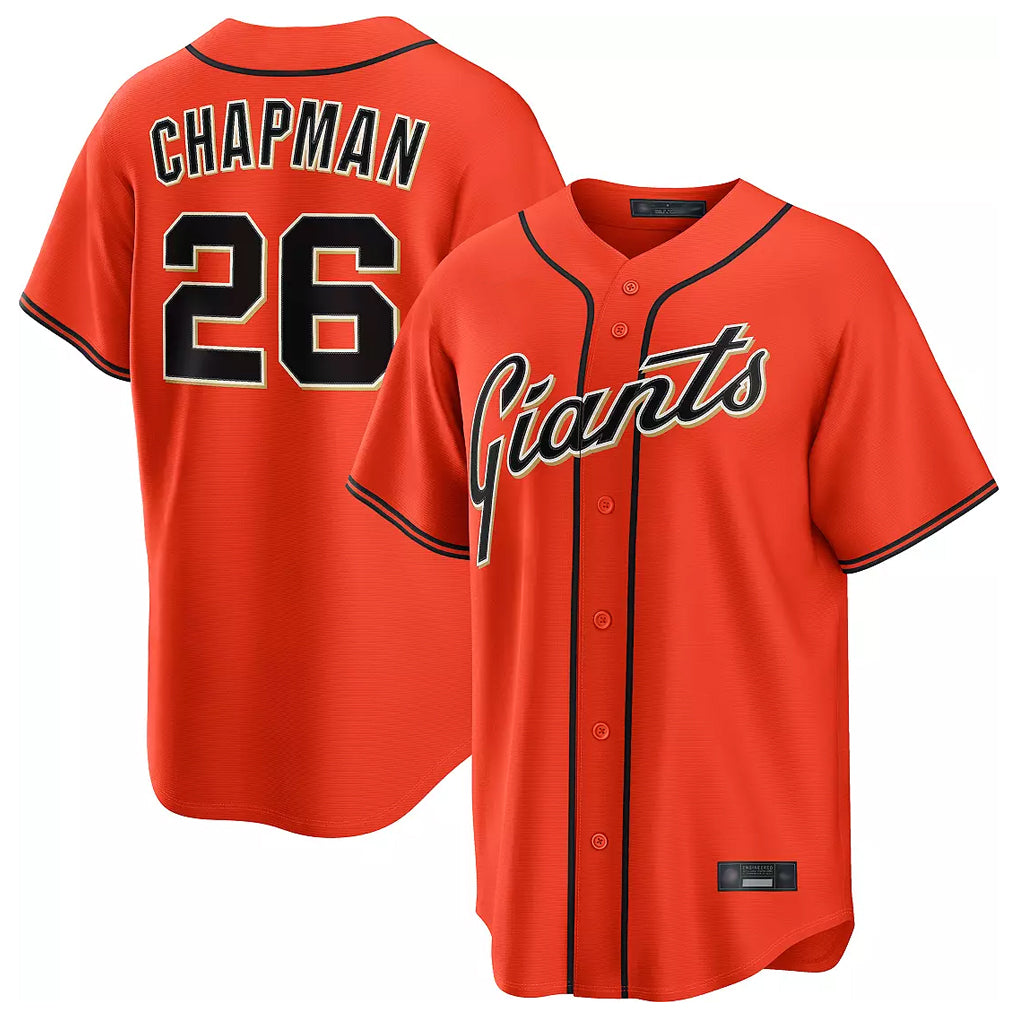 Choea SF.Giants #26 Matt Chapman Player Orange Home Game Stitched Jerseys