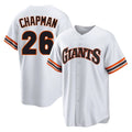 Choea SF.Giants #26 Matt Chapman Player White Throwback Cooperstown Collection Home Game Stitched Jerseys