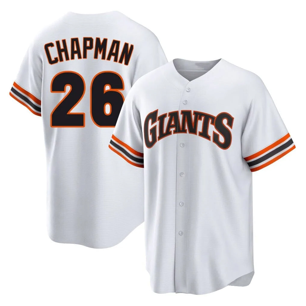 Choea SF.Giants #26 Matt Chapman Player White Throwback Cooperstown Collection Home Game Stitched Jerseys