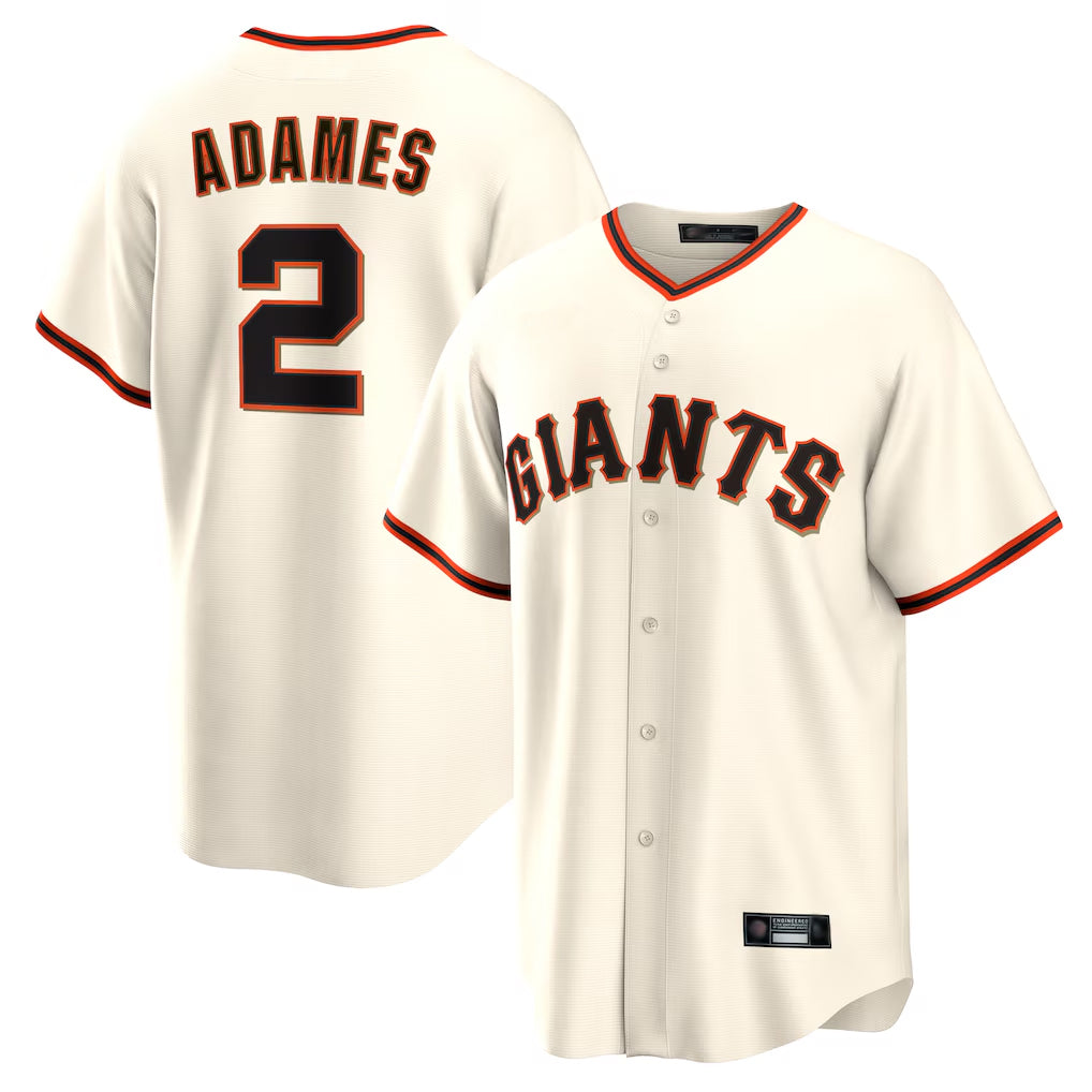 Choea SF.Giants #2 Willy Adames Player Cream Home Game Stitched Jerseys