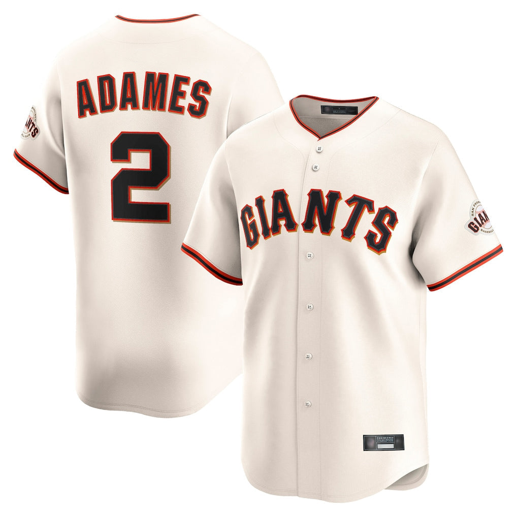 Choea SF.Giants #2 Willy Adames Player Cream Home Limited Stitched Jerseys