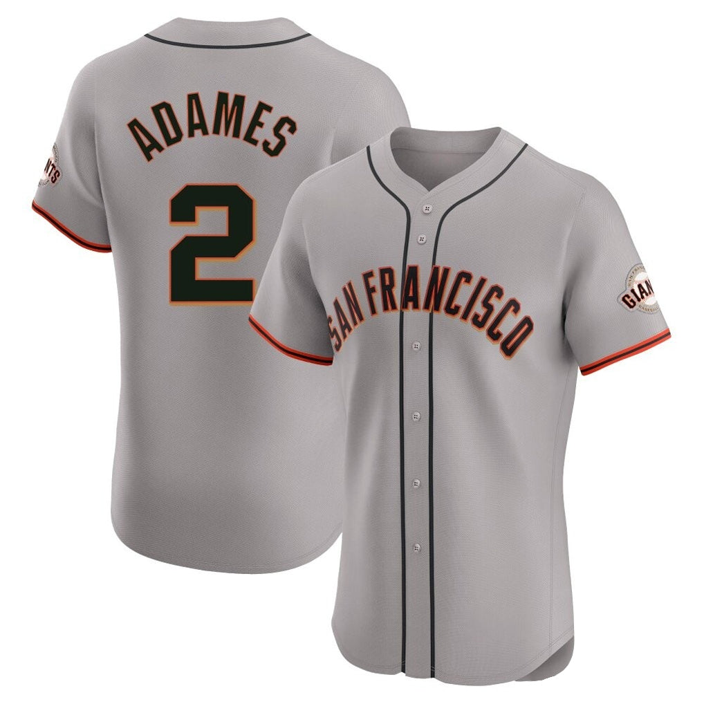 Choea SF.Giants #2 Willy Adames Player Gray Home Limited Elite Stitched Jerseys