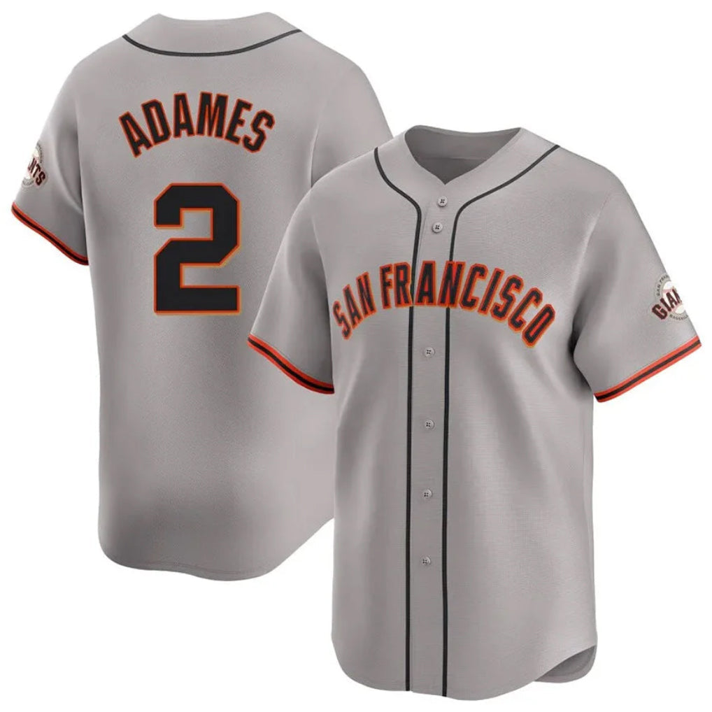 Choea SF.Giants #2 Willy Adames Player Gray Home Limited Stitched Jerseys