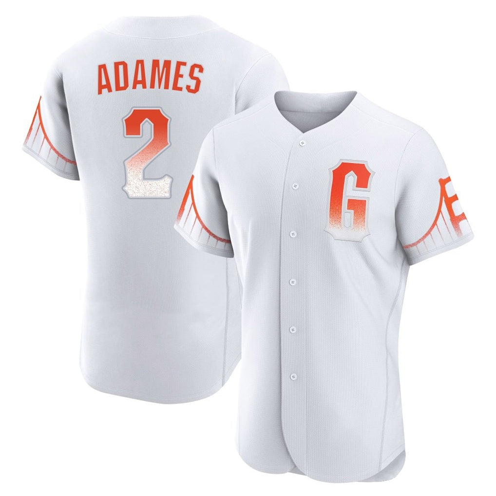 Choea SF.Giants #2 Willy Adames Player White City Connect Home Limited Elite Stitched Jerseys