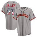 Choea SF.Giants #51 Jung Hoo Lee Gray USA 250 Fourth of July Road Stadium Jersey