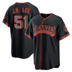Choea SF.Giants #51 Jung Hoo Lee Player  Black Alternate Limited Stitched Jerseys