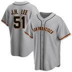 Choea SF.Giants #51 Jung Hoo Lee Player Gray Home Game Stitched Jerseys