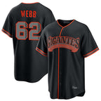 Choea SF.Giants #62 Logan Webb Player Black Alternate Limited Stitched Jerseys
