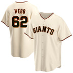 Choea SF.Giants #62 Logan Webb Player Cream Home Game Stitched Jerseys