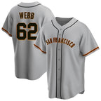 Choea SF.Giants #62 Logan Webb Player Gray Home Game Stitched Jerseys