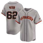 Choea SF.Giants #62 Logan Webb Player Gray Home Limited Stitched Jerseys