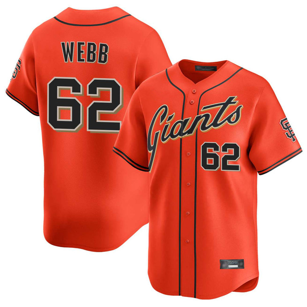Choea SF.Giants #62 Logan Webb Player Orange Home Limited Stitched Jerseys