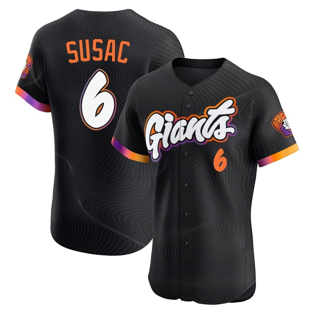 Choea SF.Giants #6 Daniel Susac Player Black 2025 City Connect Home Limited Elite Stitched Jerseys