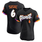 Choea SF.Giants #6 Daniel Susac Player Black 2025 City Connect Home Limited Elite Stitched Jerseys