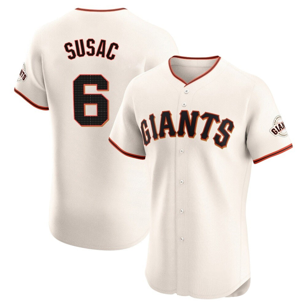Choea SF.Giants #6 Daniel Susac Player Cream Home Limited Elite Stitched Jerseys