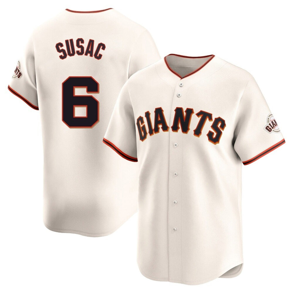 Choea SF.Giants #6 Daniel Susac Player Cream Home Limited Stitched Jerseys
