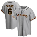 Choea SF.Giants #6 Daniel Susac Player Gray Home Game Stitched Jerseys