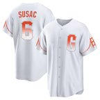 Choea SF.Giants #6 Daniel Susac Player White City Connect Home Game Stitched Jerseys