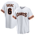 Choea SF.Giants #6 Daniel Susac Player White Home Game Stitched Jerseys