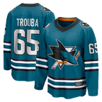 Choea S.Jose Sharks #65 Jacob Trouba Teal Home Breakaway Jerseys