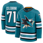 Choea S.Jose Sharks #71 Macklin Celebrini Teal Home Premium Jerseys