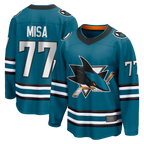 Choea S.Jose Sharks #77 Michael Misa Teal Breakaway Jerseys