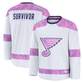 Choea St.L.Blues White Hockey Fights Cancer Survivor Practice Jerseys